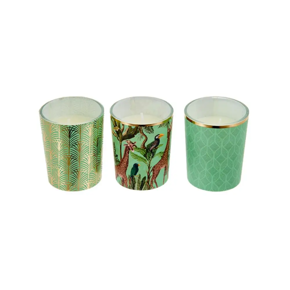 

3 Pieces Green Candle Set 5x6 Cm Decorative In Glass Jar For Home Kitchen Etc Home Decoration Gift from Turkey Fast Shipping