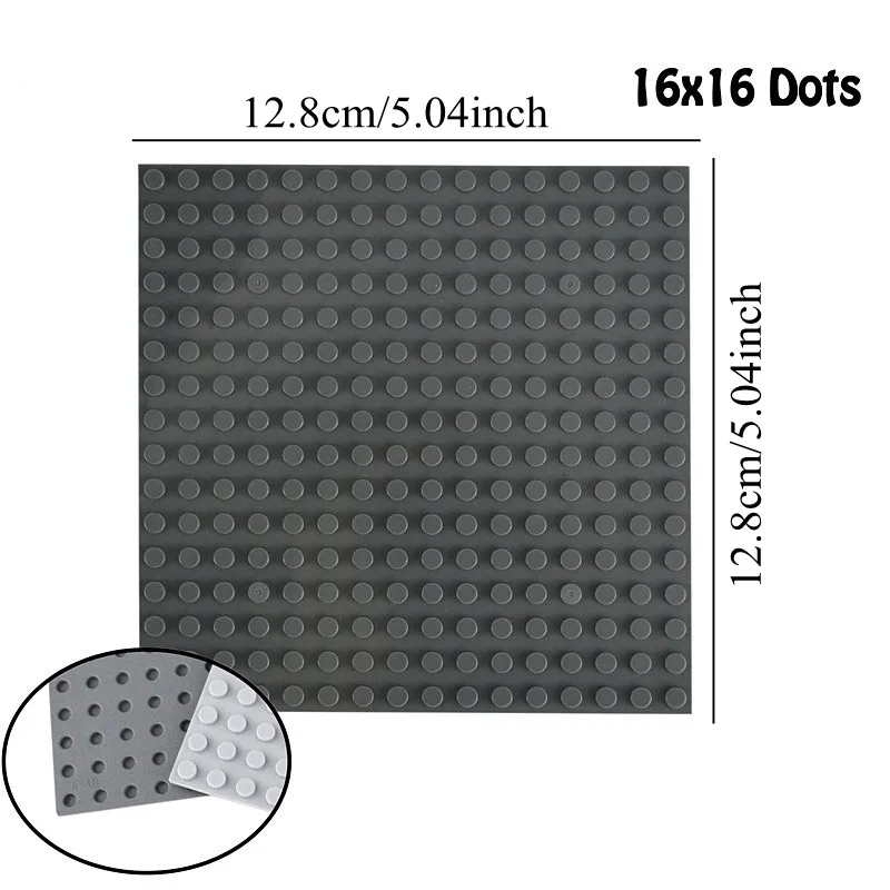 لوح أساسي لبنات البناء 16 × 16 نقطة، لوح قاعدة من الطوب الجسيمي الصغير 12.8 × 12.8 سم، متوافق مع الشخصيات الصغيرة #4