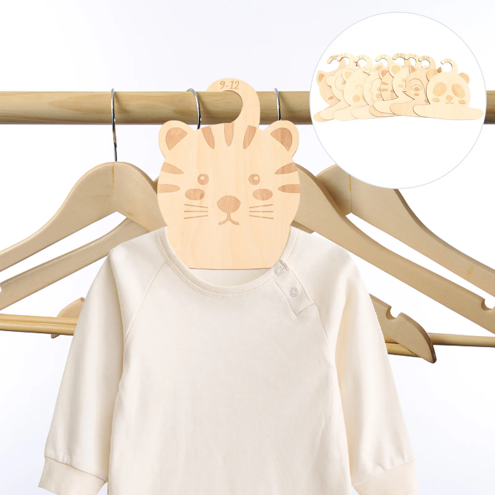 

Набор из 8 деревянных вешалок-органайзеров для шкафа, разделителей для гардероба, корзин для хранения в детской, органайзеров для одежды