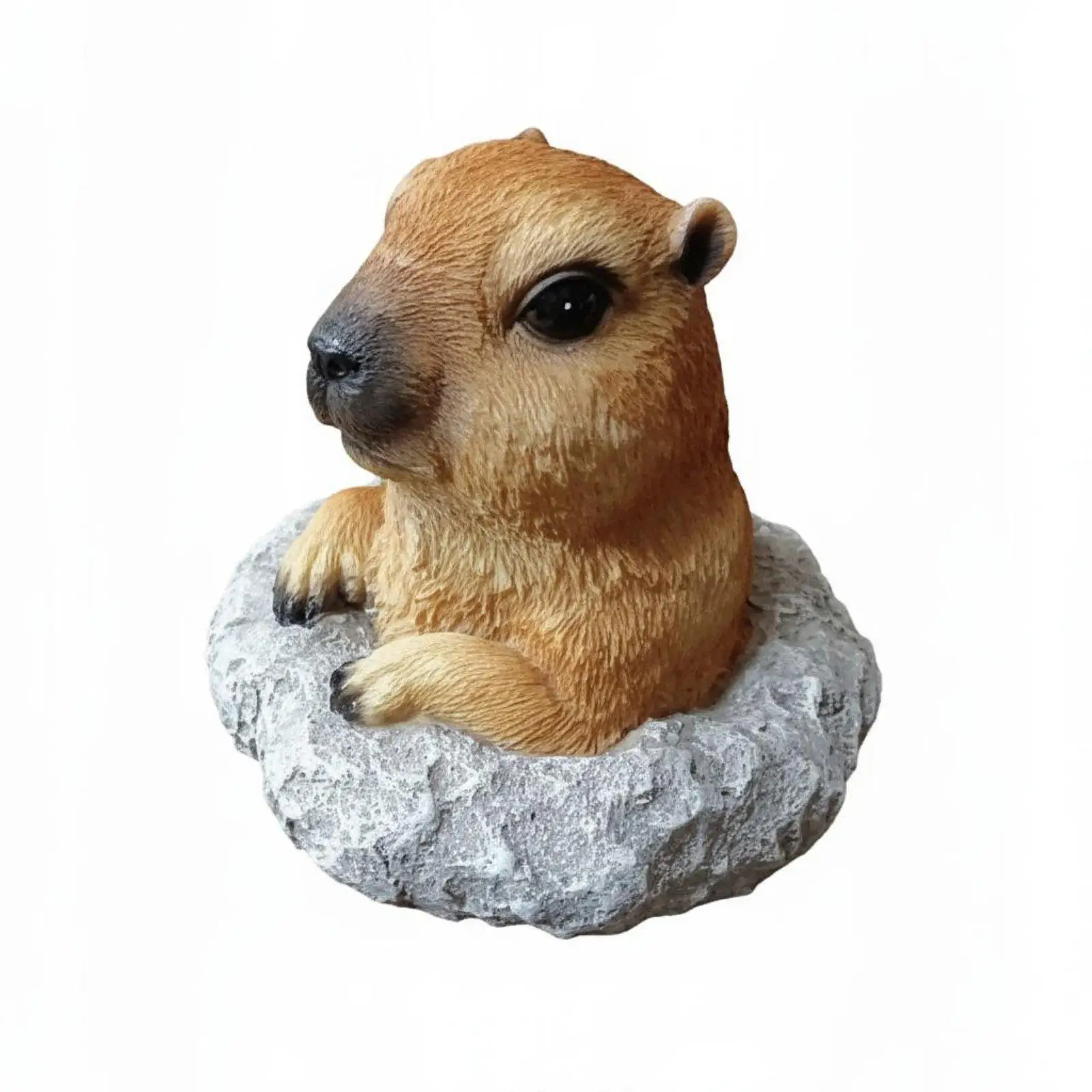Groundhog Figurine Decorative Groundhog Statue Lifelike Design for Flower Pot