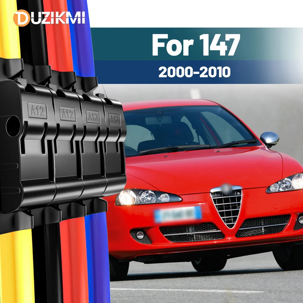 Für Alfa Romeo 147 2000-2010 2001 2002 2003 2004 2005 2006 2007 2008 2009 2 Stück Frontscheibe Scheibenwischerblätter Rot Blau