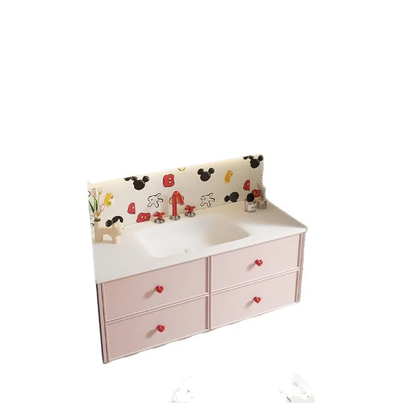 

Французский кремовый ветер, дофамин, шкаф для ванной комнаты, комбинированный керамический встроенный умывальник, унитаз, корианский умывальник, умывальник