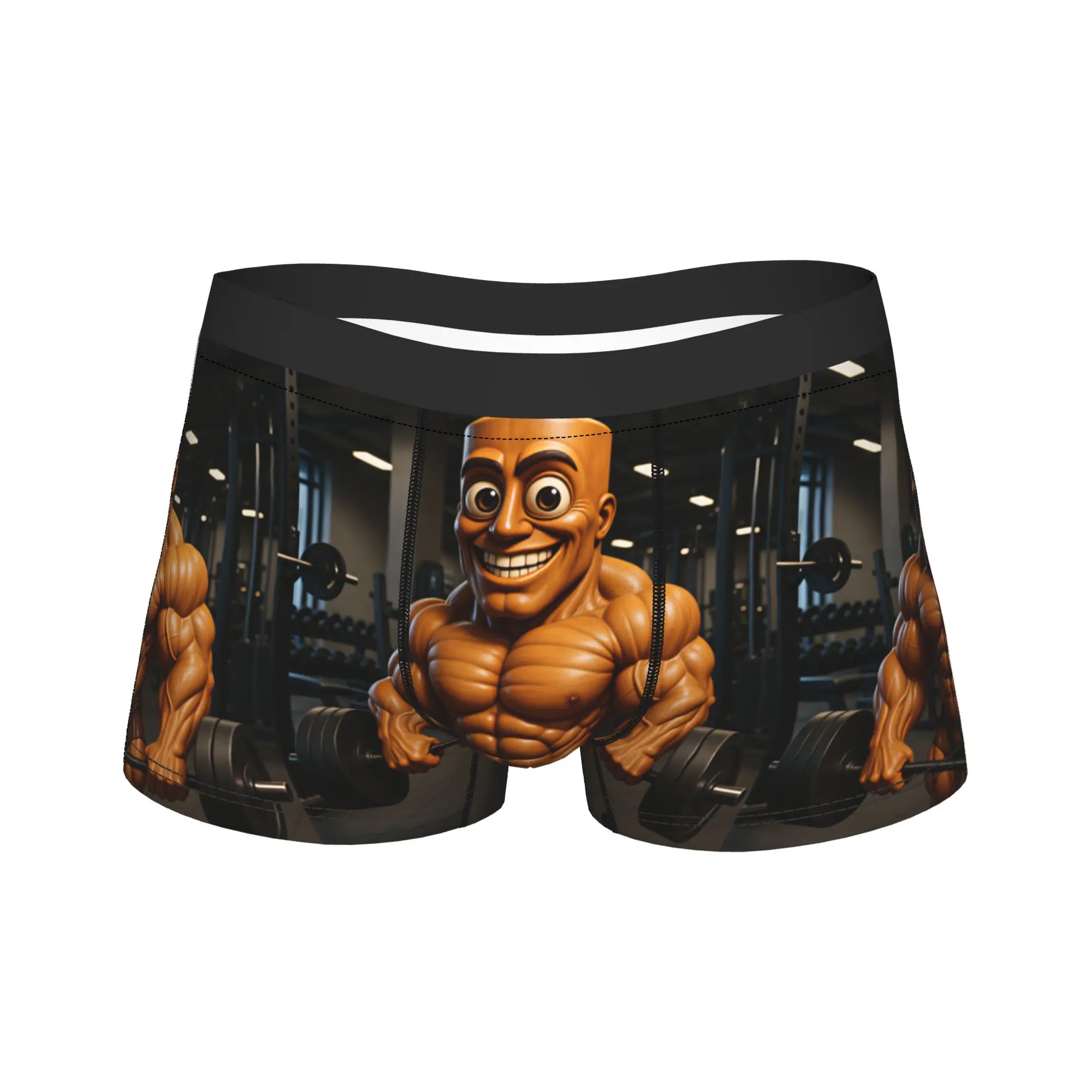 Tung Tung Sahur Gym Bodybuilder Muscle Meme Underwear  Print Boxer Shorts High Quality Male Panties Comfortable Boxer Brief Gift