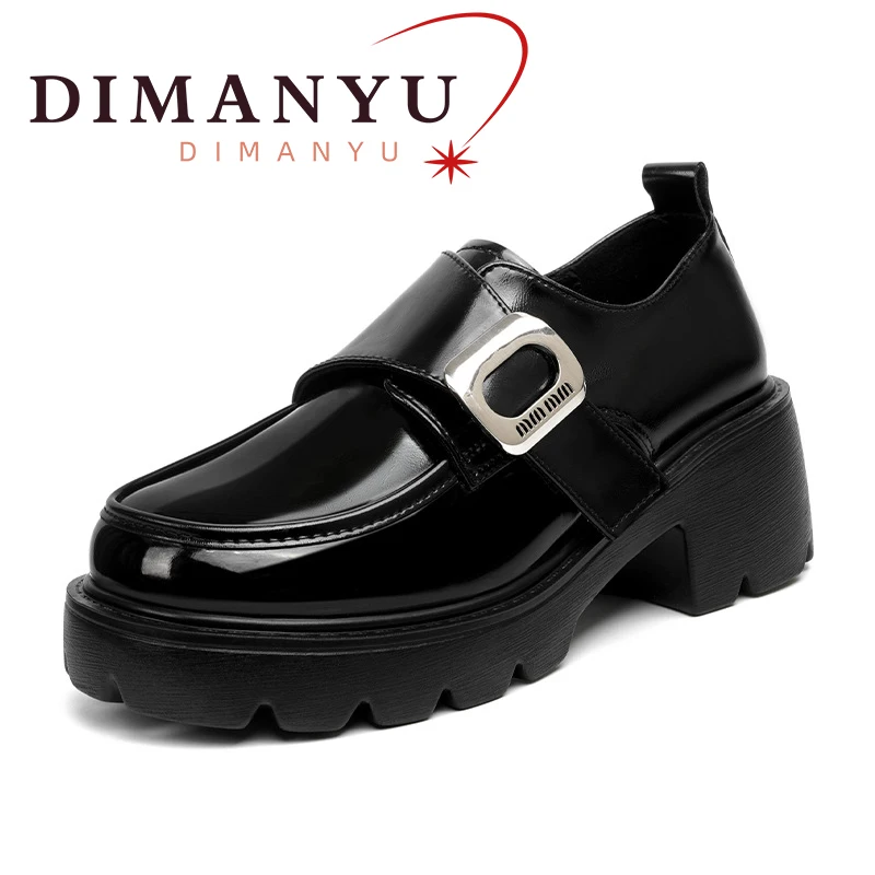 

DIMANYU Women's Loafers Genuine Leather 2024 New Platform Fashion Female Shoes Spring JK Single Shoe Ladies