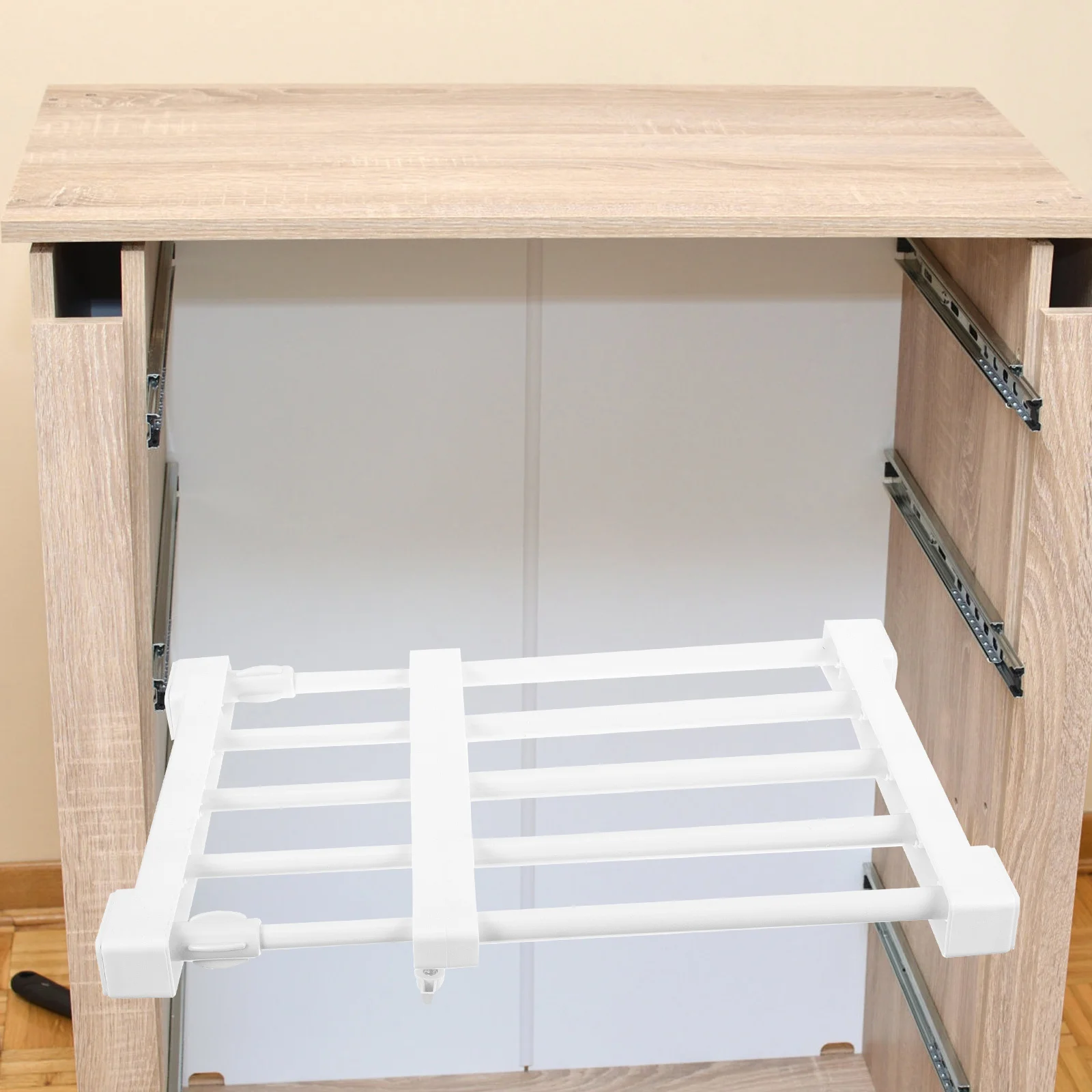 Einziehbare Spannung, verstellbarer Organizer, abnehmbares Lagerregal, verschleißfeste Regale, Haushaltsschrankregal, Schrankregal