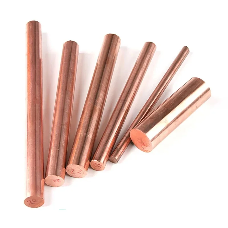 

99.9% Pure T2 Red Copper Solid Rod Purple Copper Rod 2mm to 65mm Diameter 100mm to 1000mm Length