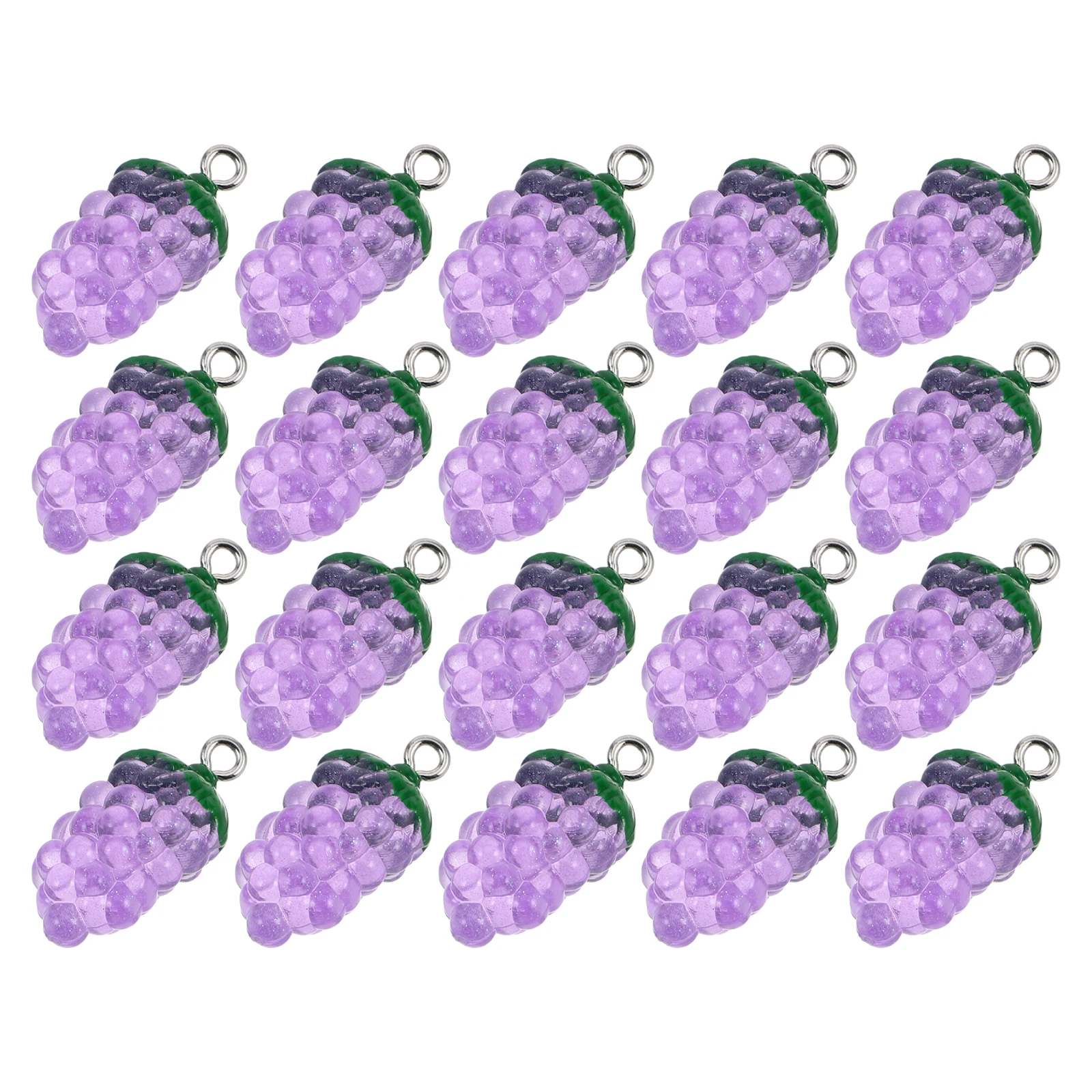 

50 Pcs Grape Pendant Craft Charms Fruit Dangle Pendants for Bracelets Food Violet