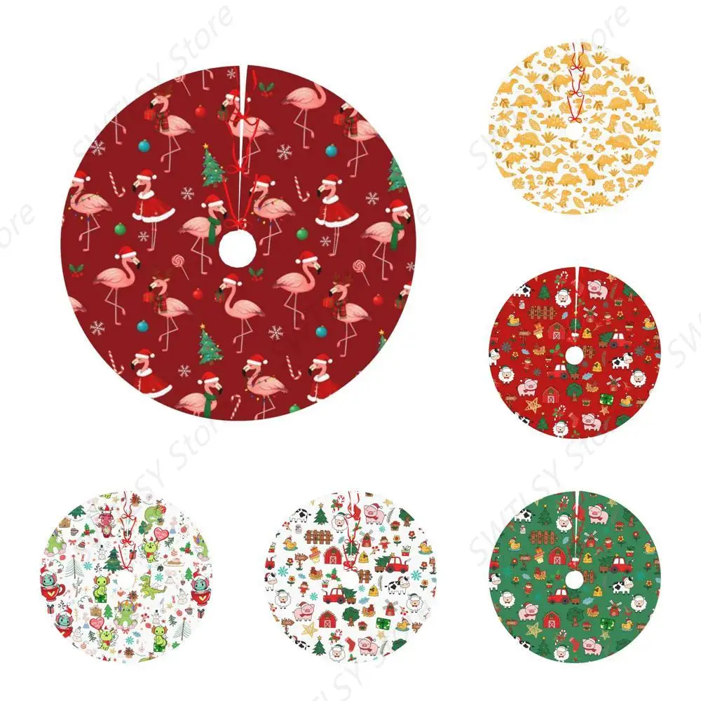Lindo flamenco árbol de Navidad falda Navidad vacaciones fiesta suministros animales árbol estera decoraciones 48"