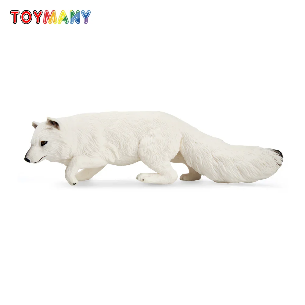 Toymany Simulation Arctic Fox Polar Animal Model Toy Mini Figures Dolls Action Figurines Toys for Children Gift