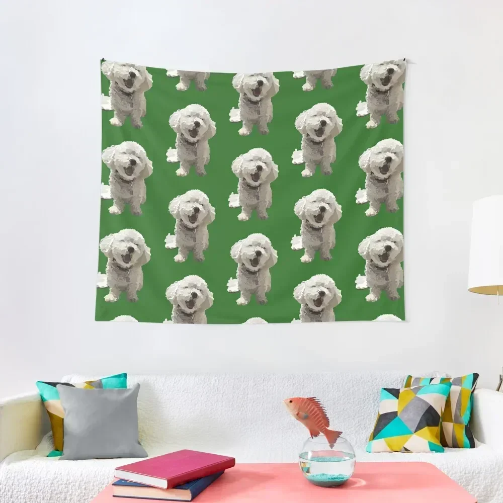 

Bichon Frise Puppy Tapestry Room Decoration Korean Style Room Decorating Aesthetic Outdoor Decor Wall Decor Hanging Tapestry