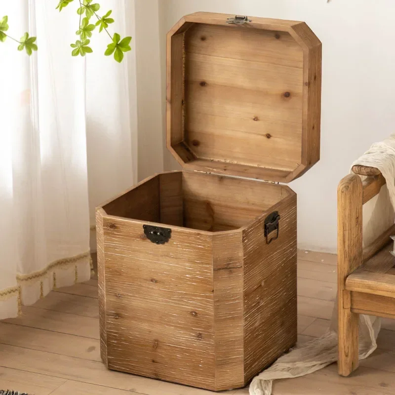 Retro Solid Wood Coffee Tables Storage Box Multifunctional Bedside Storag Cabinet Sofa Mini Side Table for Living Room Furniture