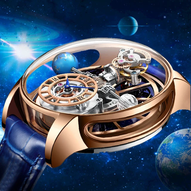 PINDU DESIGN Astronomia Celestial SeriesTourbillon Watch Men The trasparente Design Man orologi orologio da polso al quarzo reloj hombre