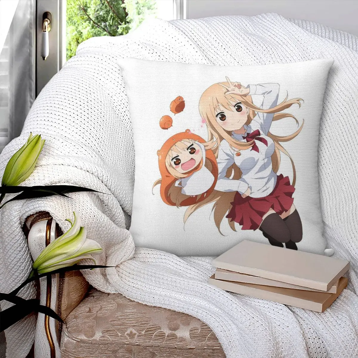 Cute Himouto Umaru Chan Anime Square Pillowcase Cushion Cover Pillow Case Throw Pillow Cover for Home Sofa Living Room