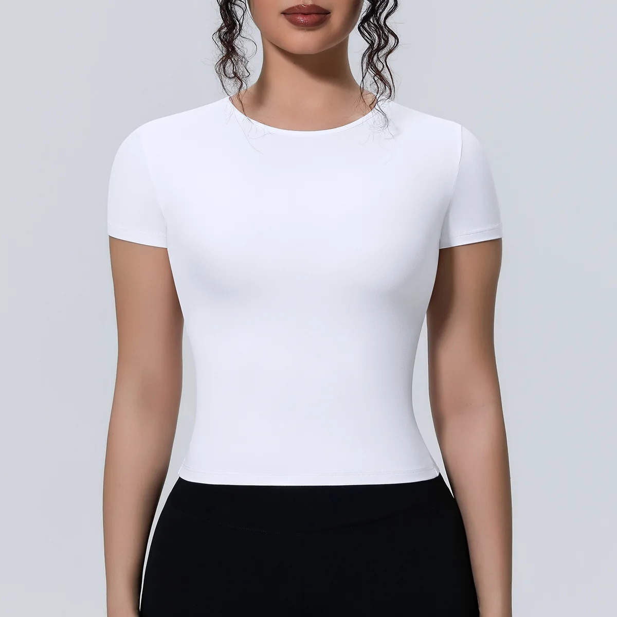Women's Tight Fitting Sports T-shirt Quick Drying Crop Tops Running Exercise Fitness Short Sleeve Yoga Tee Shirts XP239