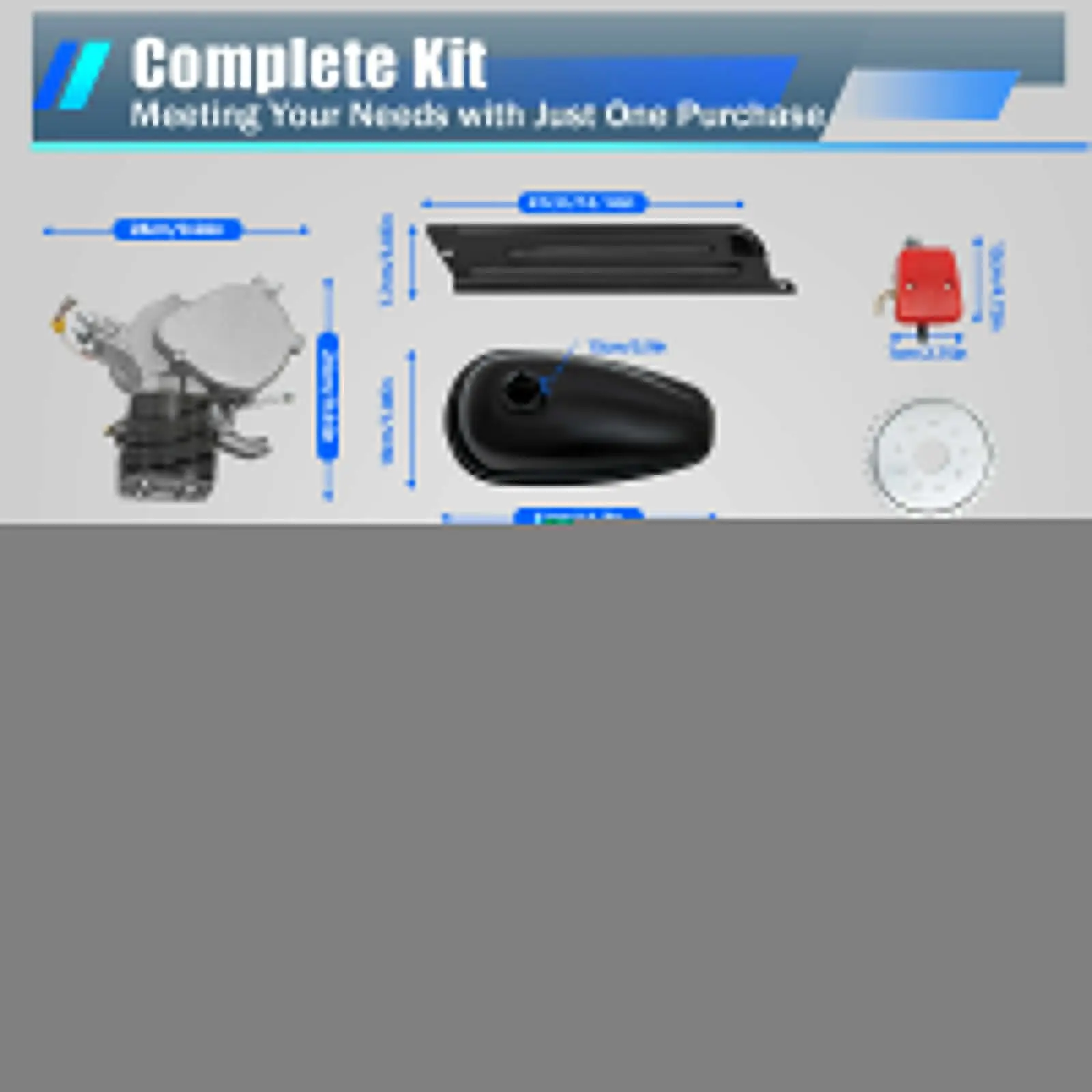 

80cc Bicycle Engine Kit 2-Stroke Motorized Gas Bike Engine Air-Cooled Single Cylinder with Carburetor Ignition Coil Chain