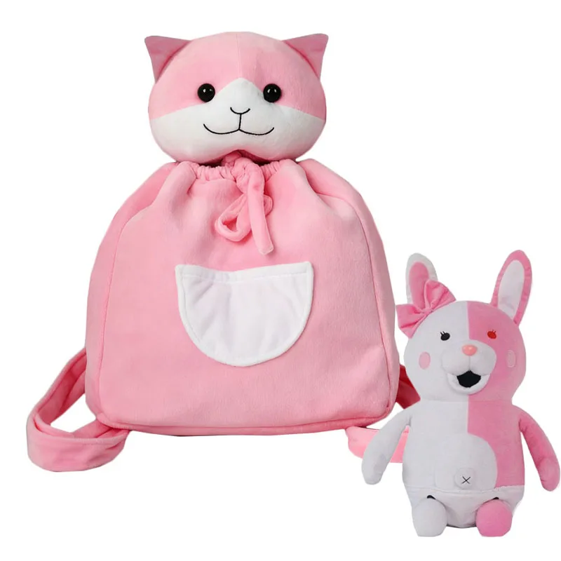 نانامي شياكي بنات لوليتا الوردي القط حقيبة كتف على ظهره تأثيري Monokuma اكسسوارات الدعامة