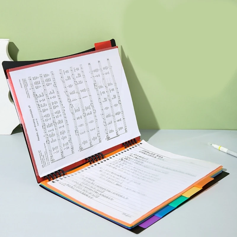 W89C Expandable Folder 6 Pockets Expanding Document Organiser Sorting Folder with Removable Pages Letter Size for Office