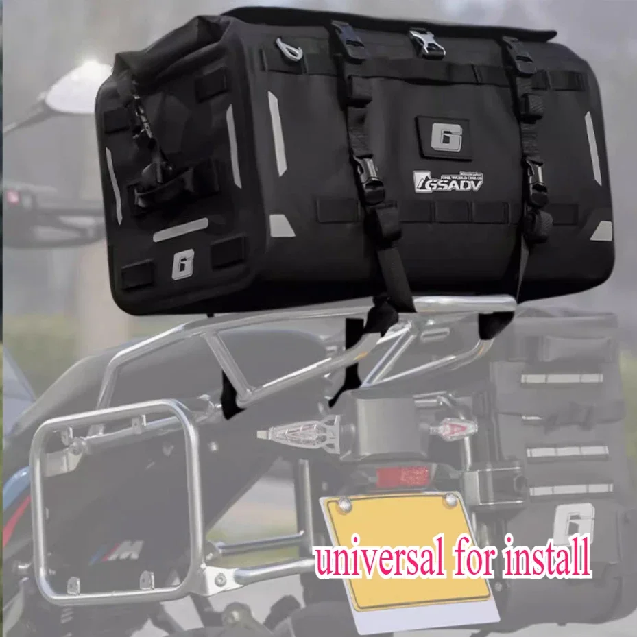 GSADV Large Capacity Motorcycle Tail Bag Travel Rear Seat Bag Multi Functional Waterproof Luggage Bag Extended Luggage