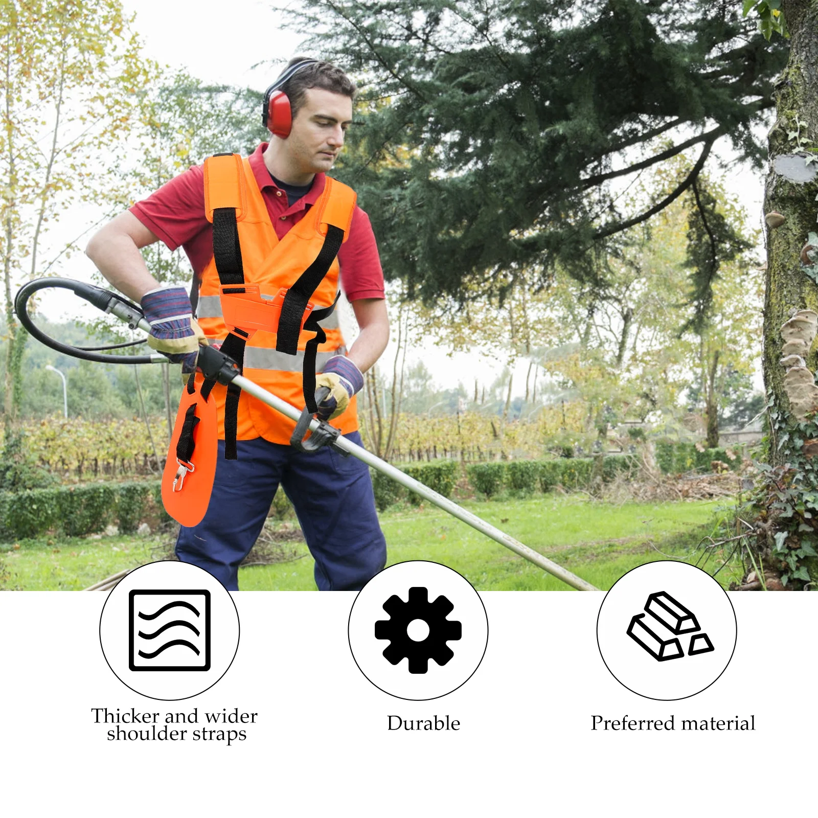 

1pc Garden Trimmer Heavy Duty Harness Belt For Mower Grass Brush Lawn Mower Shoulder Strap Cutter Adjustable Double Strap