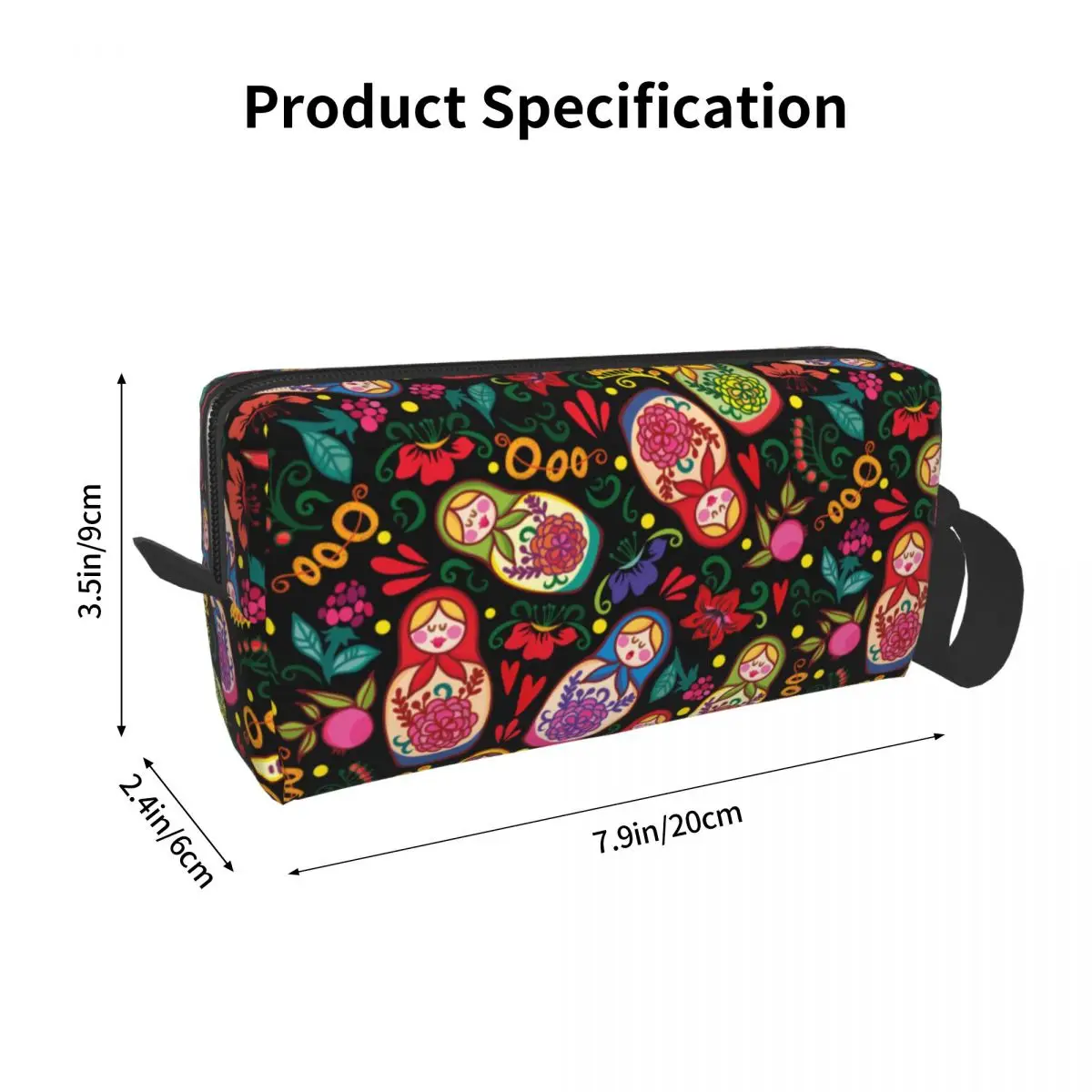 Custom Babushka Matryoshka Russian Doll Travel Cosmetic Bag for Women Makeup Toiletry Organizer Lady Beauty Storage Dopp Kit