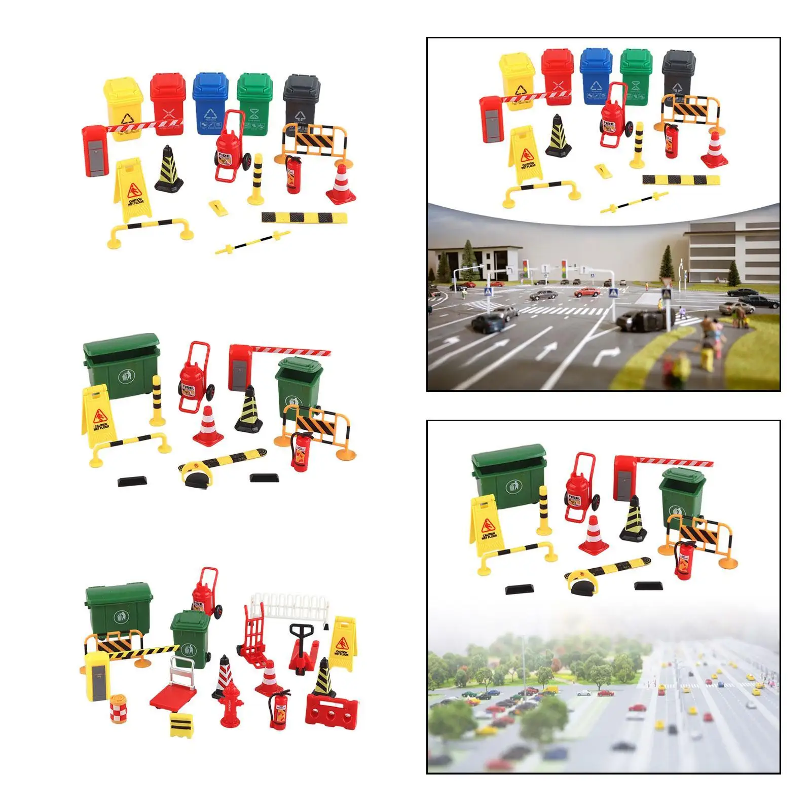 Mini Traffic Signs Toys Street Warning Sign Toys for 1/36 Street Signs Decor