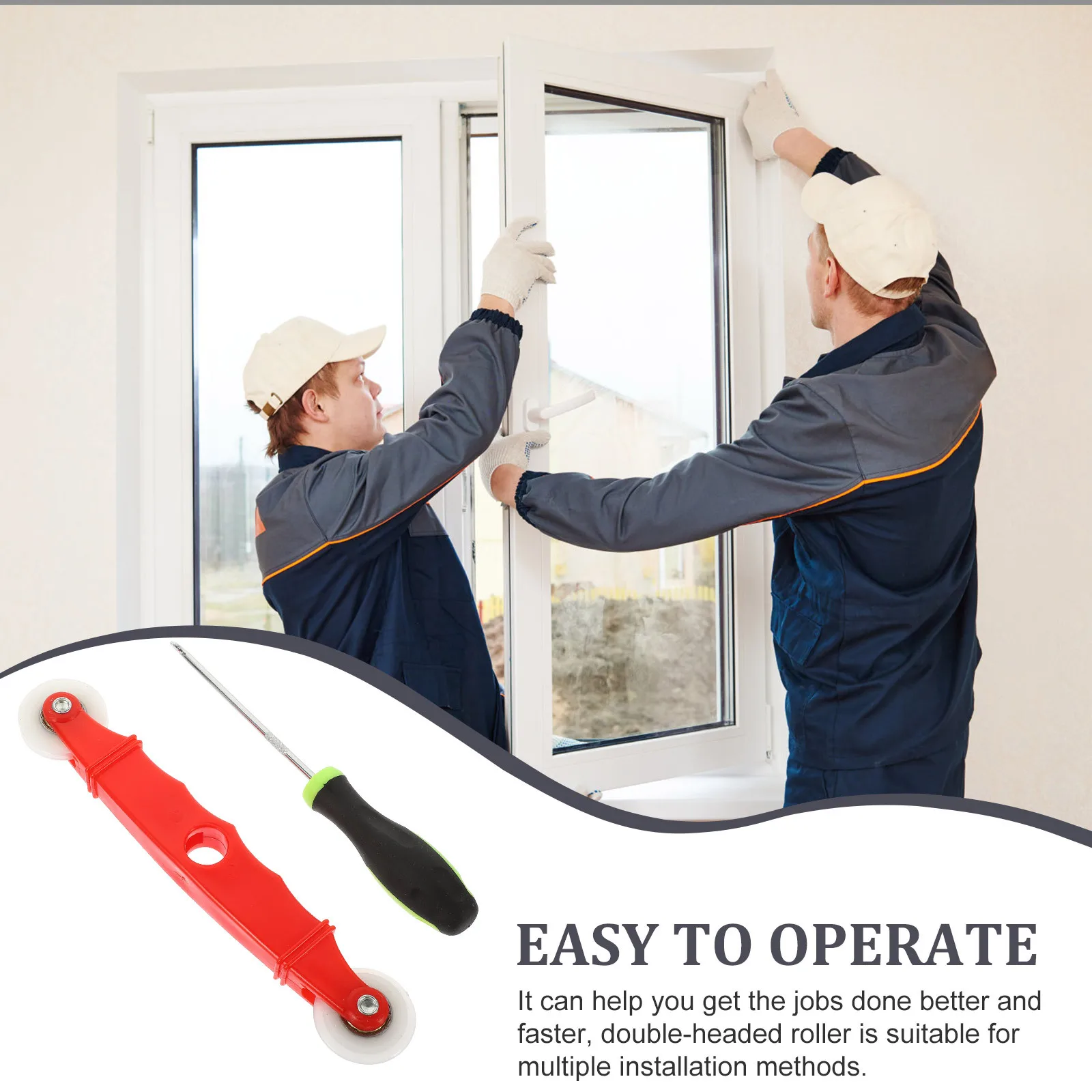 1Pcs Screen Spline Roller Tool for Home Window Door Repair Thick Cast Frame with Dual Function Pulley for Sealing Strip and Net