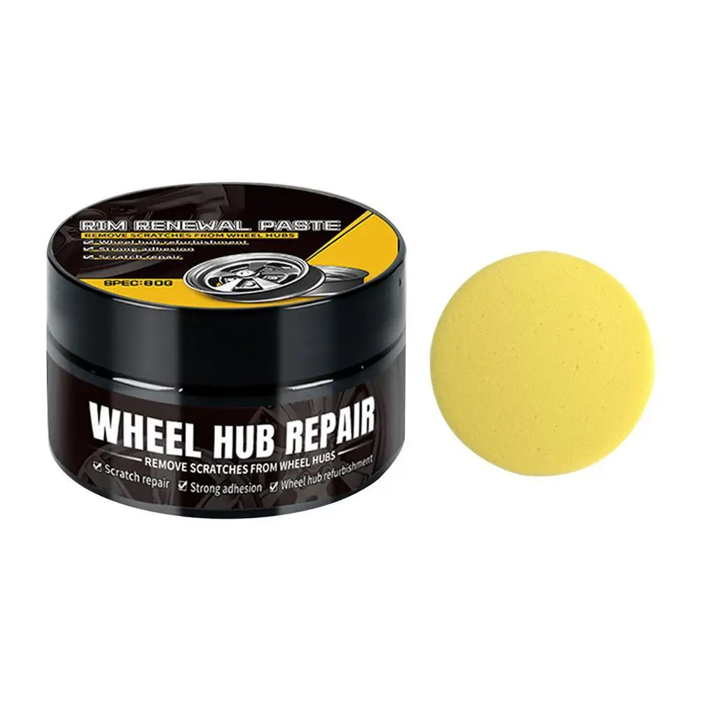 

1pcs Car Wheel Rim Scratch Refurbishment Paste, Tire Rim Scratch Paint Repair Paste - Black And White Silver Aluminum Alloy Rim