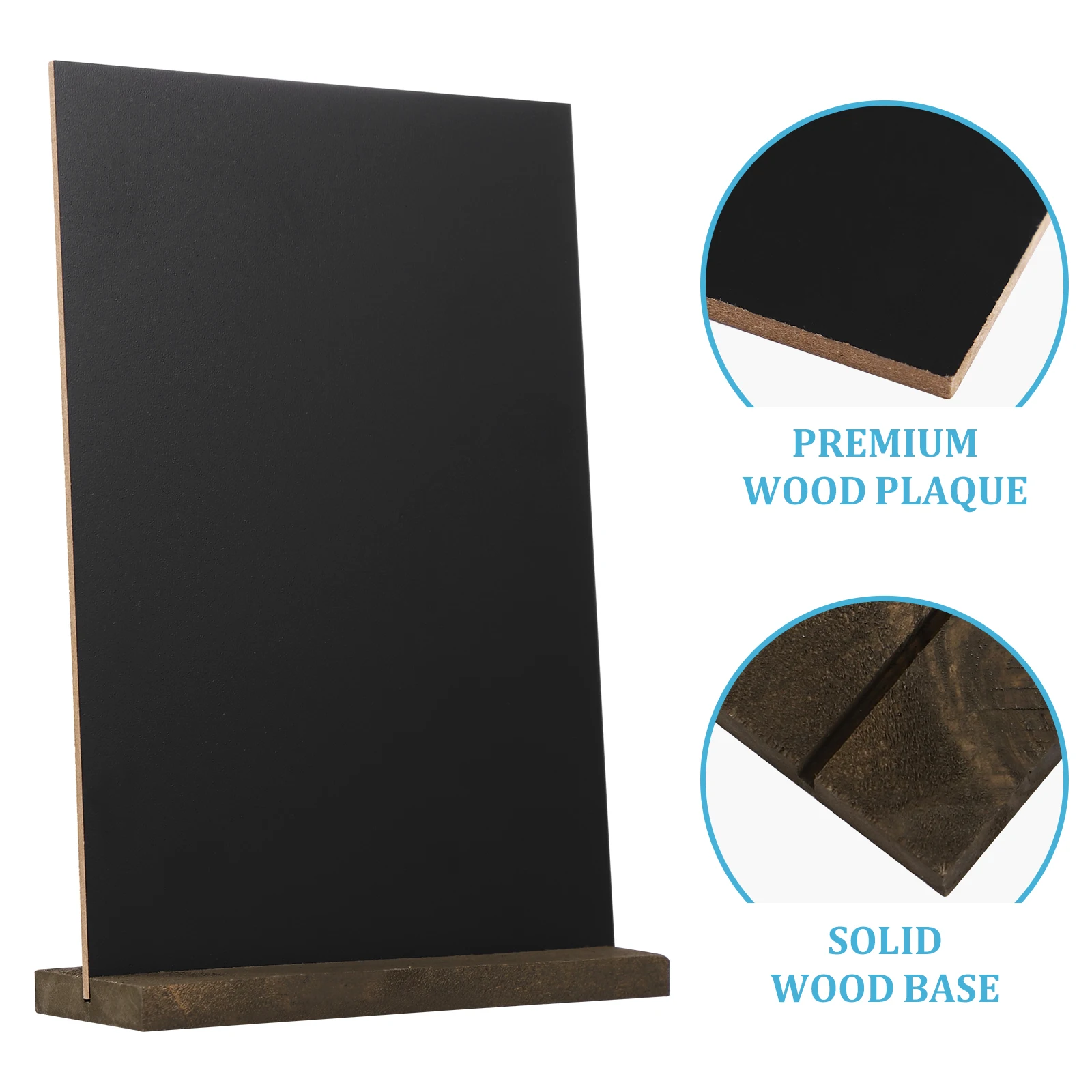 Papan Tulis Mini untuk Meja dengan Alas Kayu, Papan Pesan Dua Sisi untuk Pernikahan, Pesta, Kantor, Rumah, dan Dekorasi