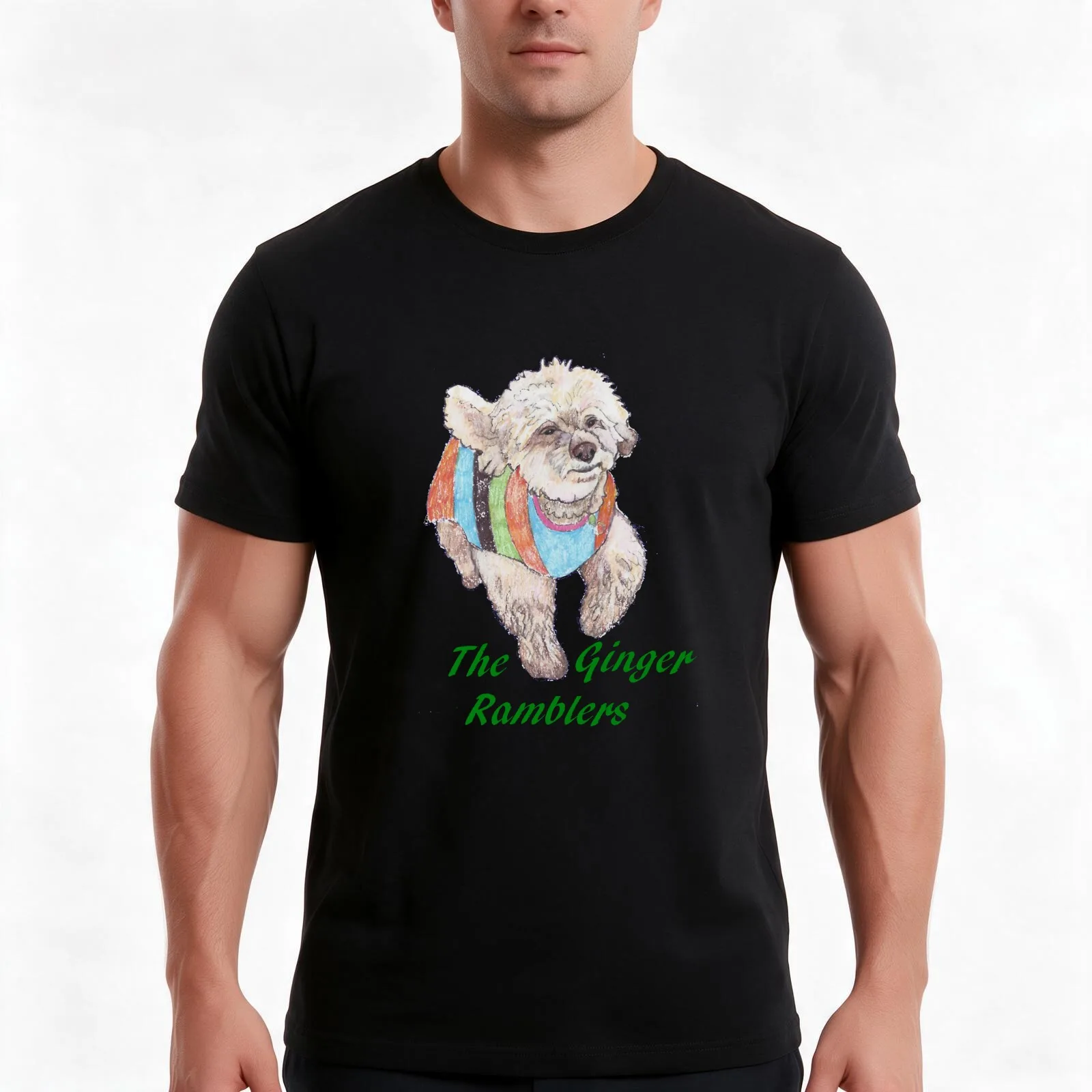 Ginger ramblers drawn logo T-Shirt, Summer Casual Cotton Tee, Oversized Streetwear Tops, Vintage Graphic Print, Unisex Men Women
