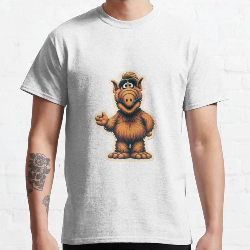 

0210 Alf Men's T Shirts Tv Comedy Gordon Shumway Sitcom Cat Series Alien Hipster Tee Short Sleeve 100% cotton All size tops