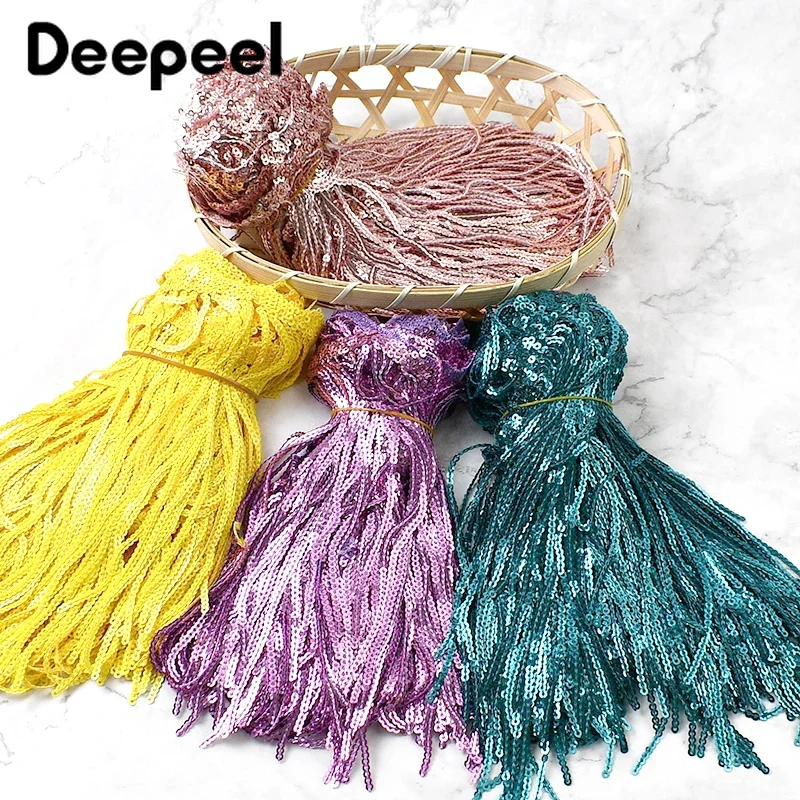 

2Yards 17cm Sequins Tassels Fringe for Latin Dress Clothes Lace Trim Curtain Decor Tassel Trimming Fringes Sewing Accessories