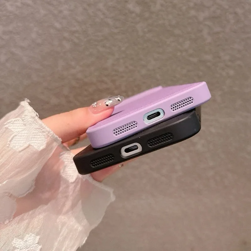 Luxuriöse Retro-Hülle mit Litchi-Leder-Textur für iPhone 17 Air 16 15 14 Plus 13 16E Stoßfeste Matte Abdeckung – Detail 16