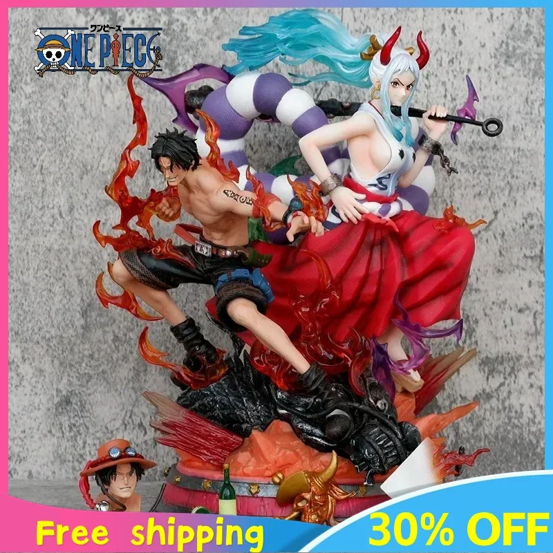 

31cm new One Piece Anime Peripheral Yamato Emperor Yan Portgas D Ace Figure Statue Action Desktop Decoration Collection Gifts