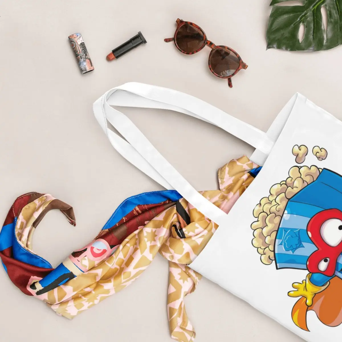 Superthings Shopping Bags Canvas The Tote Bag Foldable for Women Shoulder Tote Travel Handbag