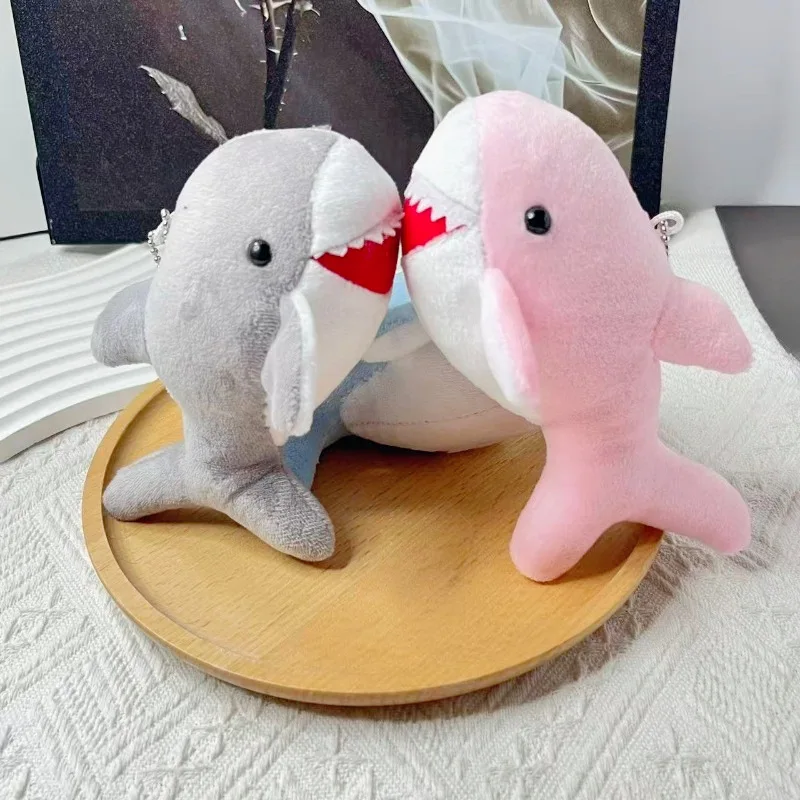 

18cm Cute Simulation Shark Plush Pendant Toys Soft Cartoon Whale Stuffed Doll Backpack Keychain Bag Pendant Kids Birthday Gifts