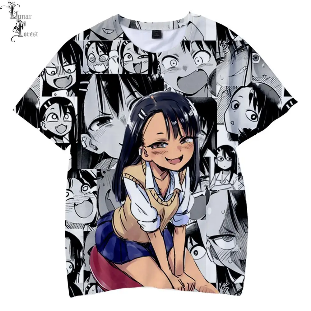 IJIRANAIDE NAGATORO SAN 3D Printing T-shirt Summer Fashion Round Neck Short Sleeve Popular Japanese Anime Streetwear Plus Size