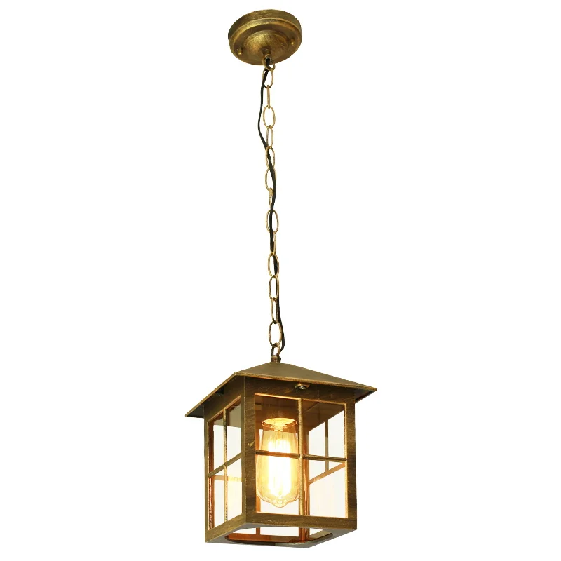 Outdoor Vintage Country Metal Loft Vintage Industrial Aluminum Glass Antique Waterproof Light Emitting Diode Outdoor Chandelier