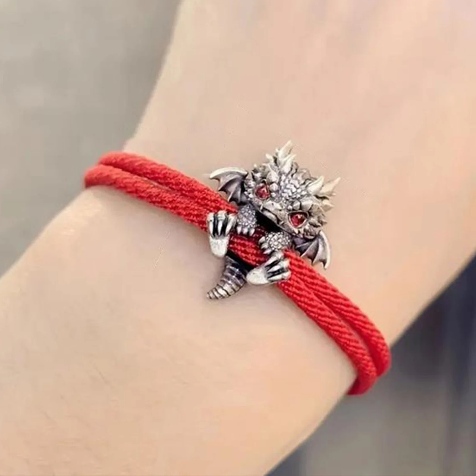 

Dragon Bracelet Twisted Rope Retro Chinese Style Dragon Bracelet Polished Alloy Hip-Hop Wrist Accessory Unisex Bangle Jewelry