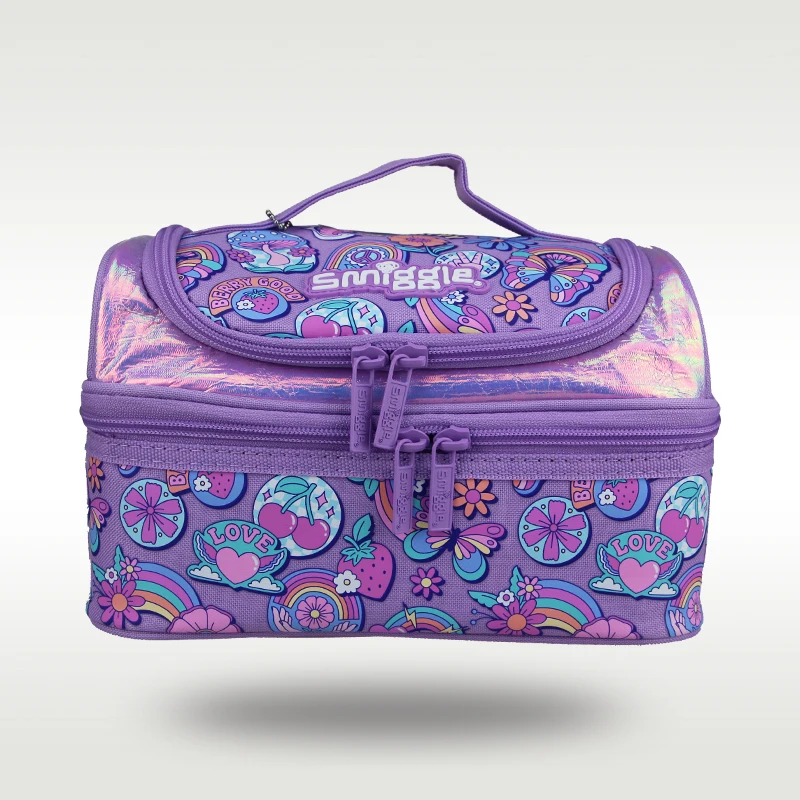 Australia Smiggle original children's lunch bag girl handbag purple rainbow cute handbag fruit lunch box bag 9 inch