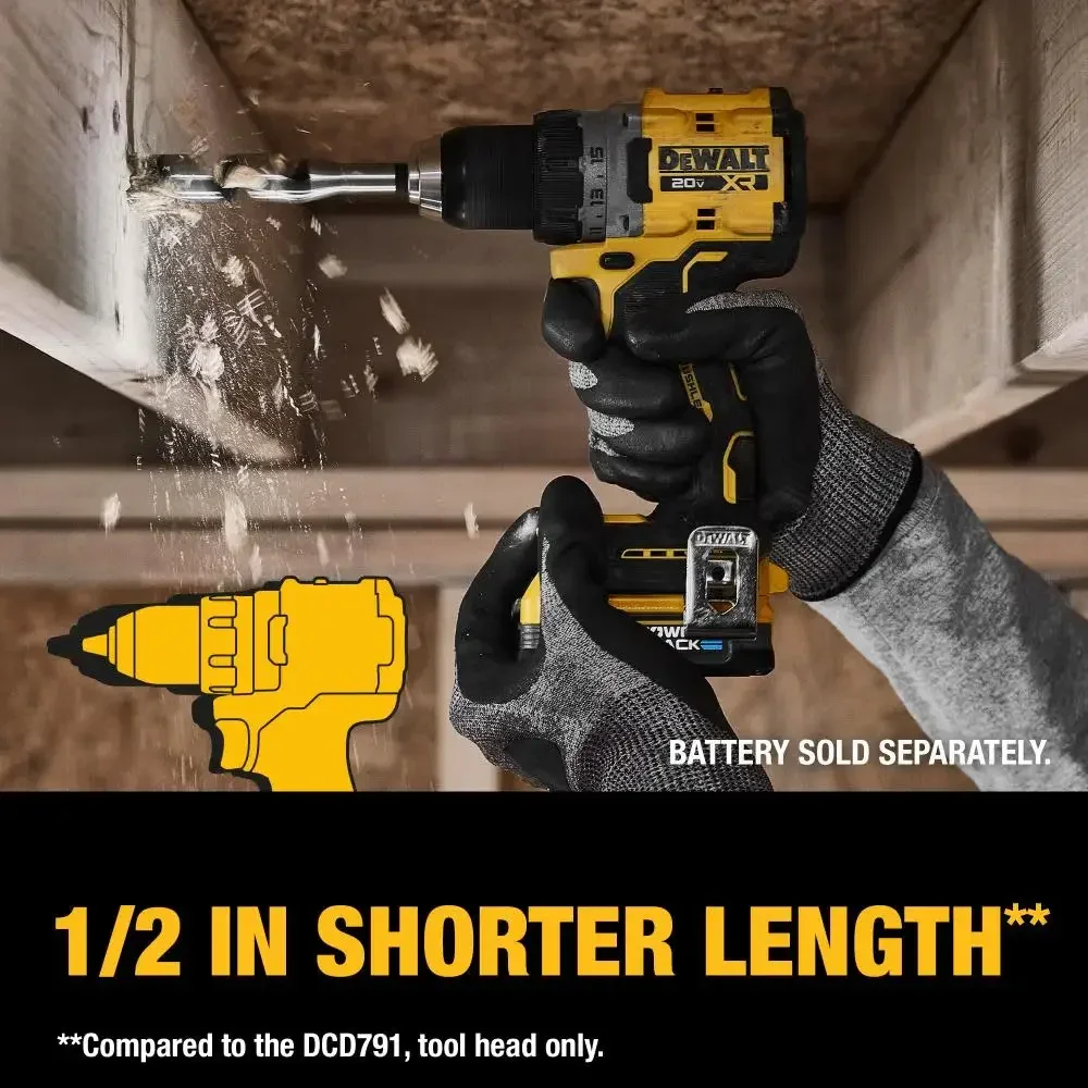Imagem -04 - Dewalt Cordless Drill Driver 20v 5.0ah Bateria de Lítio 2000 Rpm Brushless Motor Ferramentas Elétricas Recarregáveis Dcd800 Dcd800m1