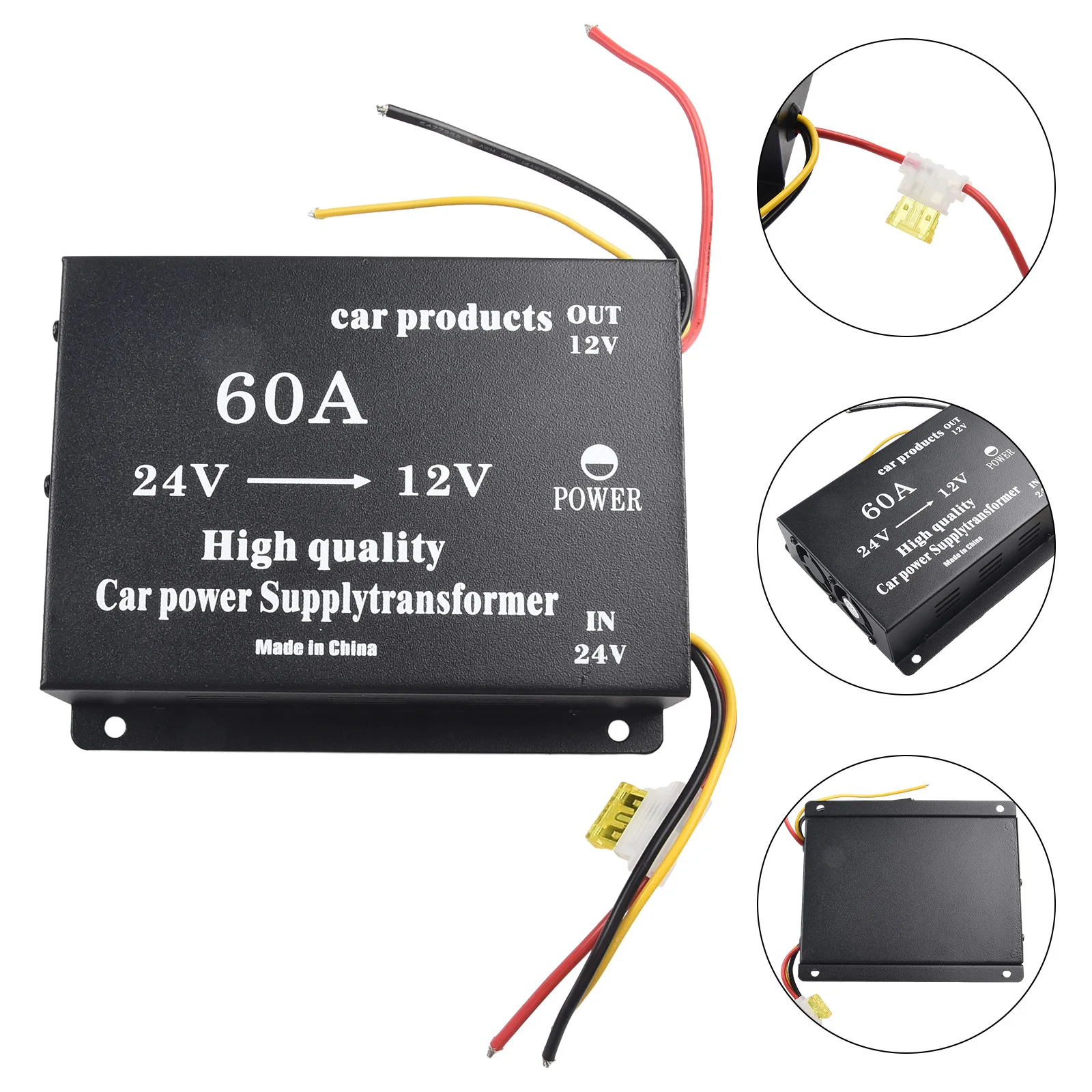 For 24V Trucks Or Buses Vehicle Transforme Step-Down Transformer 16cm X 13.6cm X 4.2cm Brand New High Quality Product