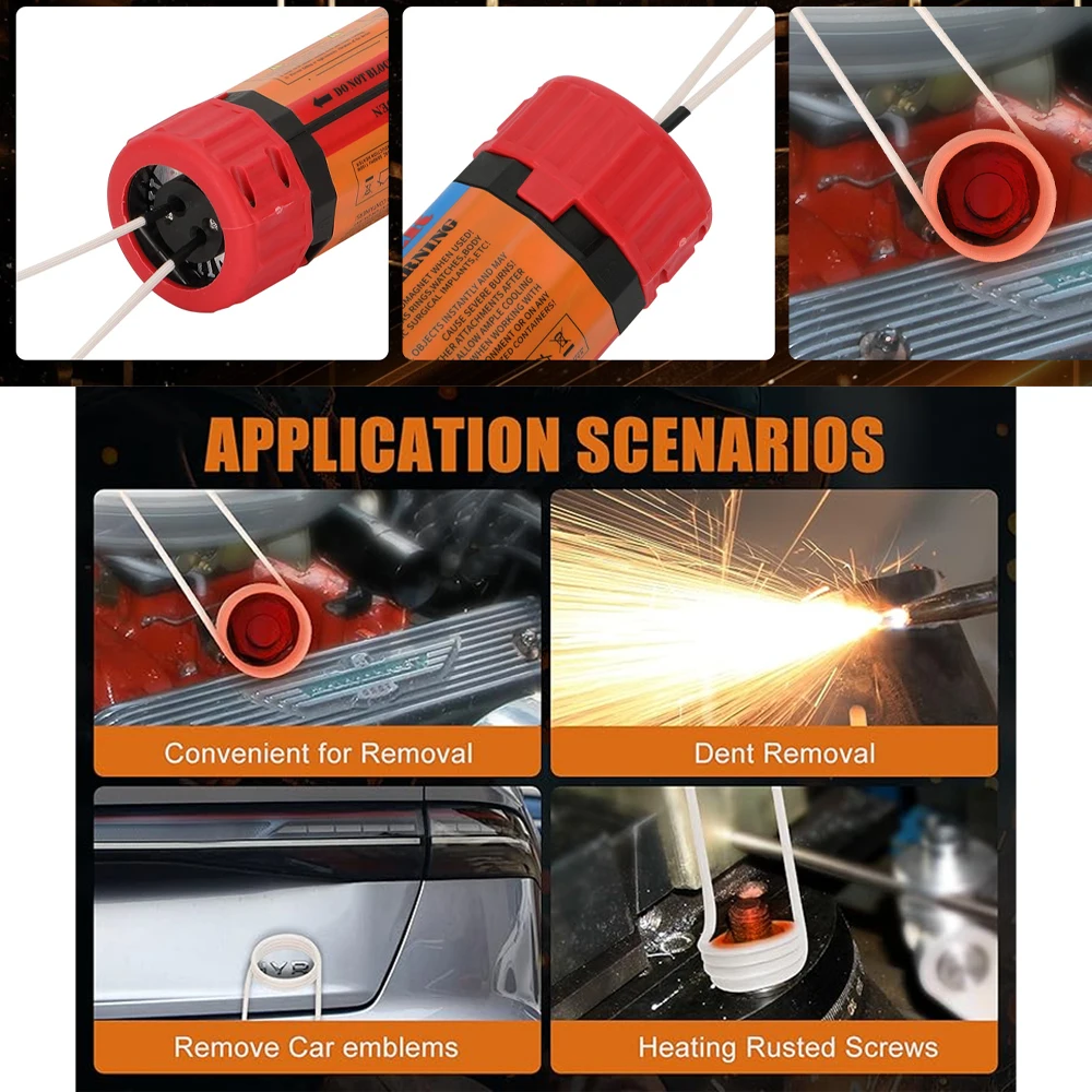 Magnetic Induction Heater Kit,1100W Hand Held Bolt Removal Tool For Rusty Screw Removing with 8 Coils, Can Be Used At an Angle