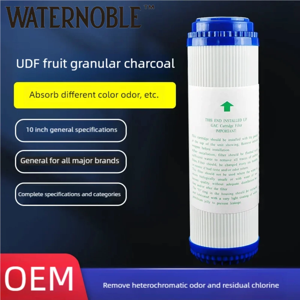 Waternoble Granular Activated Carbon Water Filter - 10 Inch (GAC/UDF) Coconut Shell Carbon for Whole House and Water Purifiers