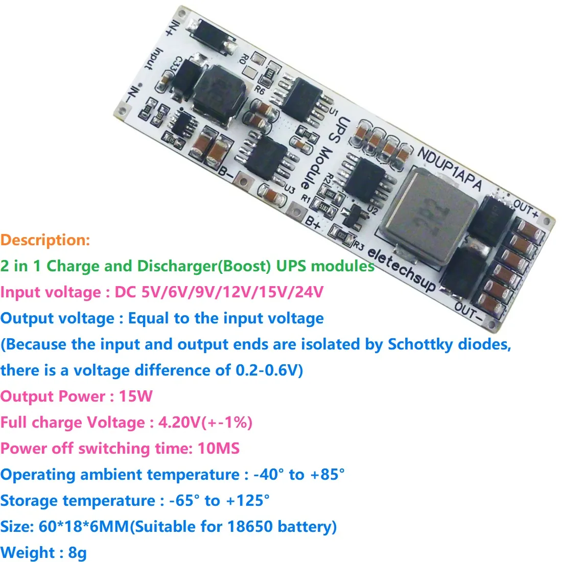 

Li-on Li-po Lithium Battery Charge and Discharge Board for WIFI Network Router