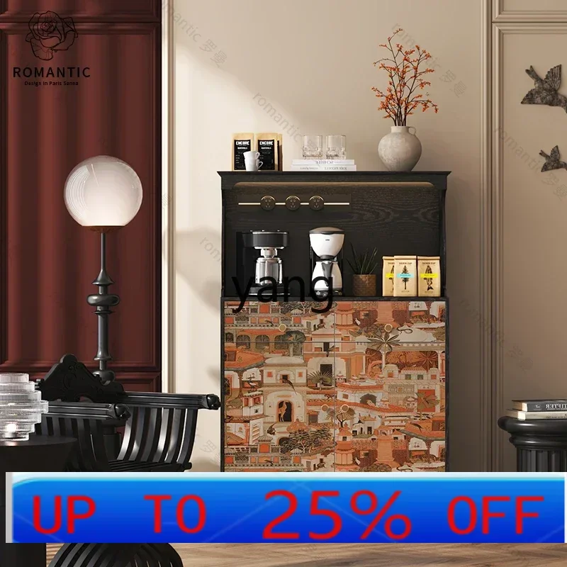 

LMMsolid wood dining side cabinet integrated wine cabinet storage tea sofa side cabinet against the wall