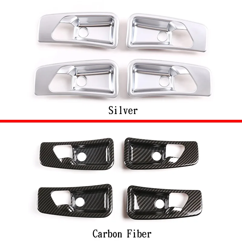 ABS Silver/Carbon Fiber Car Inner Door Handle Bowl Decoration Cover Stickers For MercedesBenz G Class W463 07-18 Car Accessorie view 2