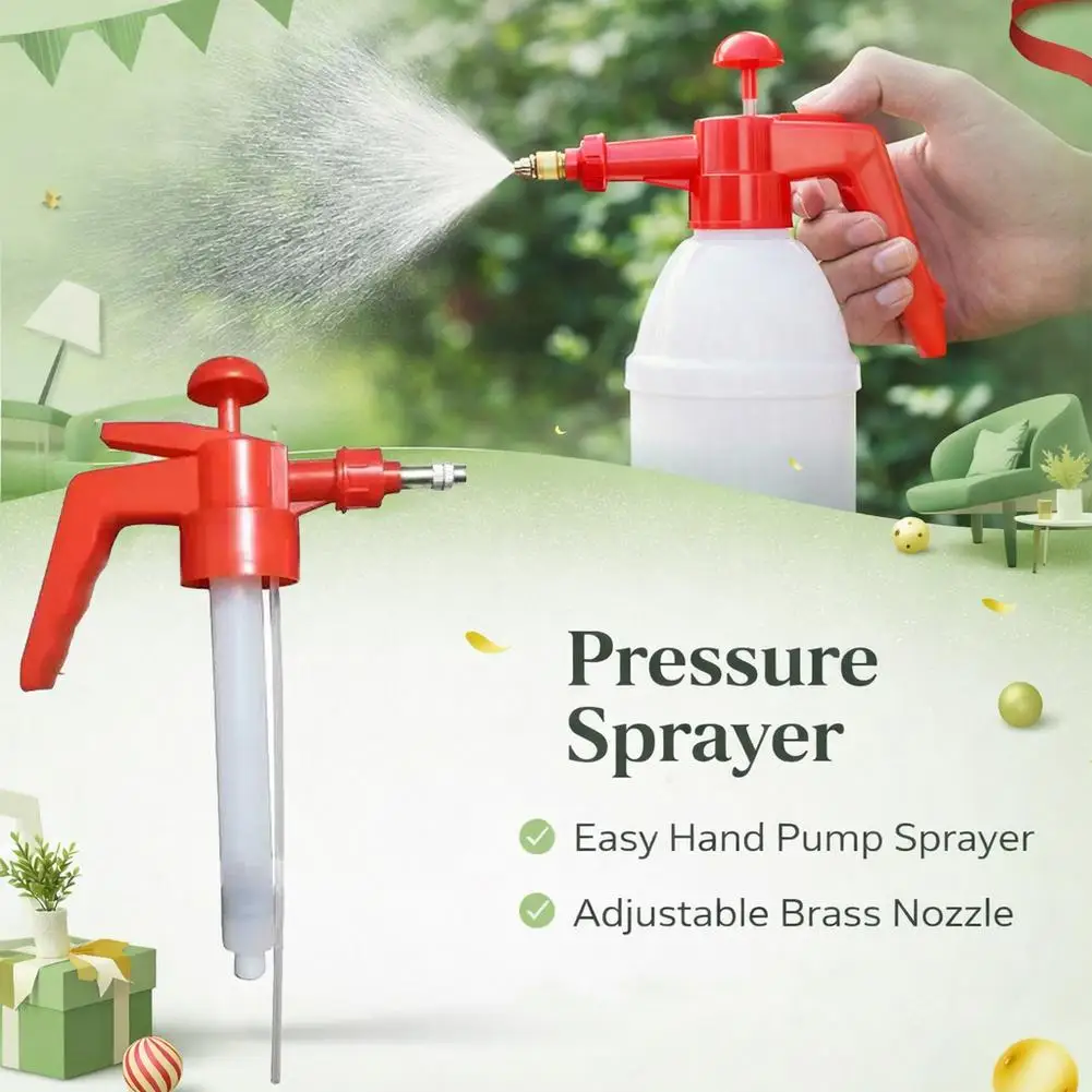 Hand Pressure Sprayer Replacement Nozzle Head with Adjustable Brass Nozzle Trigger Handle Spare Spray Head for Garden Watering