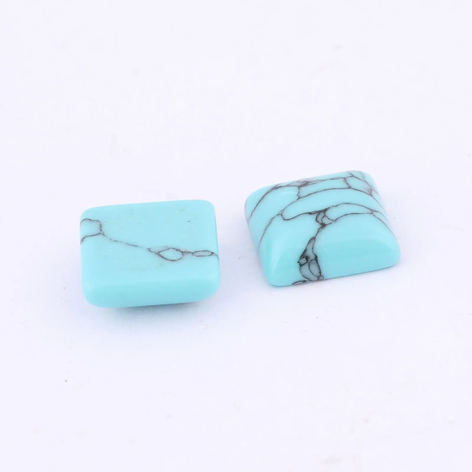 20pcs 10mm Square Natural Stone Cabochon Beads Flatback Diy Jewelry Making Accessories