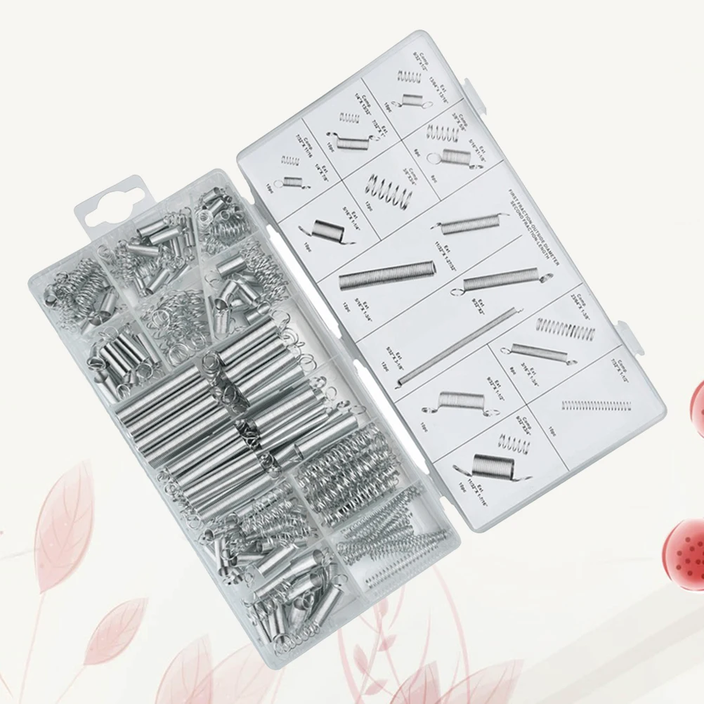 

200pcs Spring Assortment Set Galvanized Spiral Tension Springs Sturdy Flexible Pressure Spring Automotive Appliance Electronic