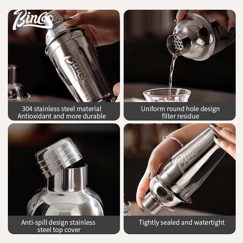 5-Piece Cocktail Shaker Set with Recipe Glass & Stainless, Stainless Steel Bartender Kit with Jigger, Muddler, Pour Spout